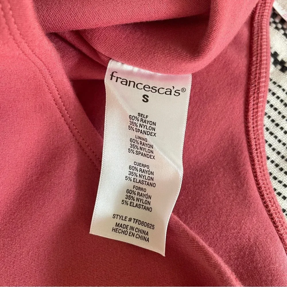 Francesca's Collections Corset Bodysuit size Small Pink Fitted Ribbed Tucked In - Picture 7 of 8